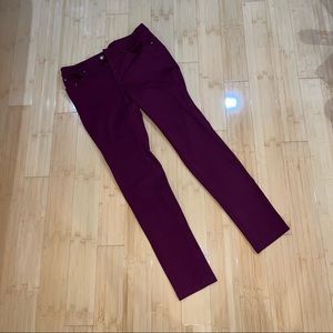 F21 Maroon Skinny Jeans NWOT